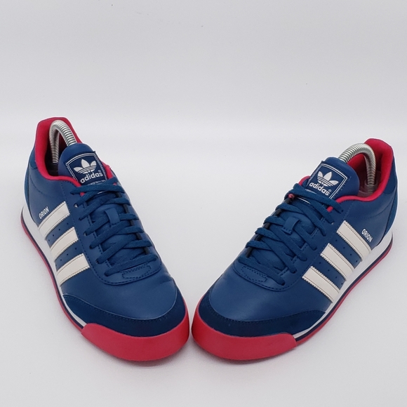 Adidas Orion Leather Sneaker. Rare Color Colbolt Blue/ Pink Mens 6, Women 8 - Picture 6 of 12